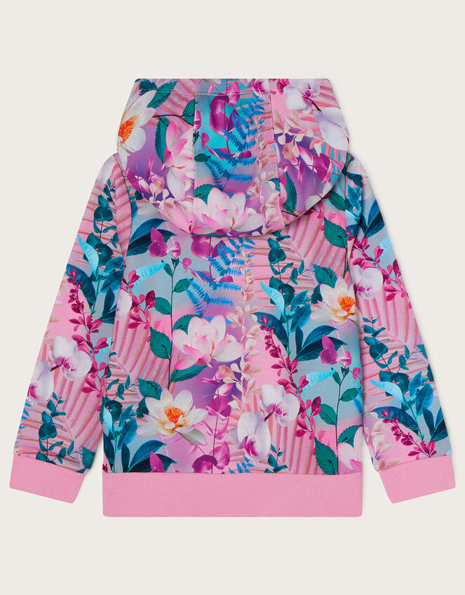 Tropical Floral Hoodie , Pink (ROSE PINK), large