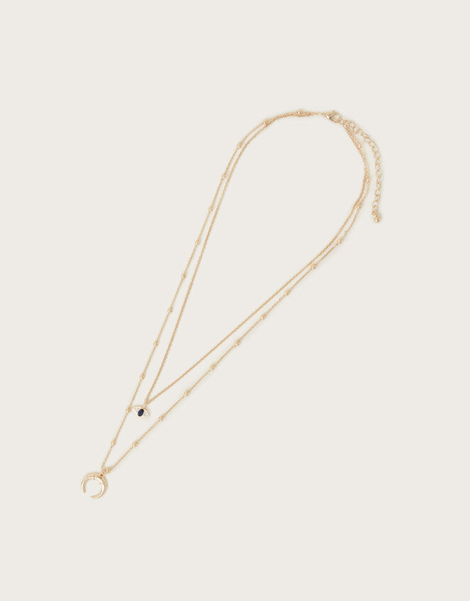 Half Moon Layered Necklace, , large