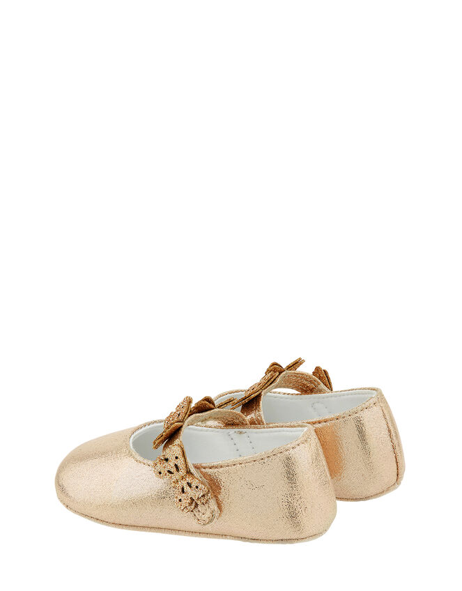 Baby Savannah Butterfly Bootie Shoes, Gold (GOLD), large
