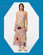 Abstract Print Midi Wrap Skirt, Pink (PINK), large