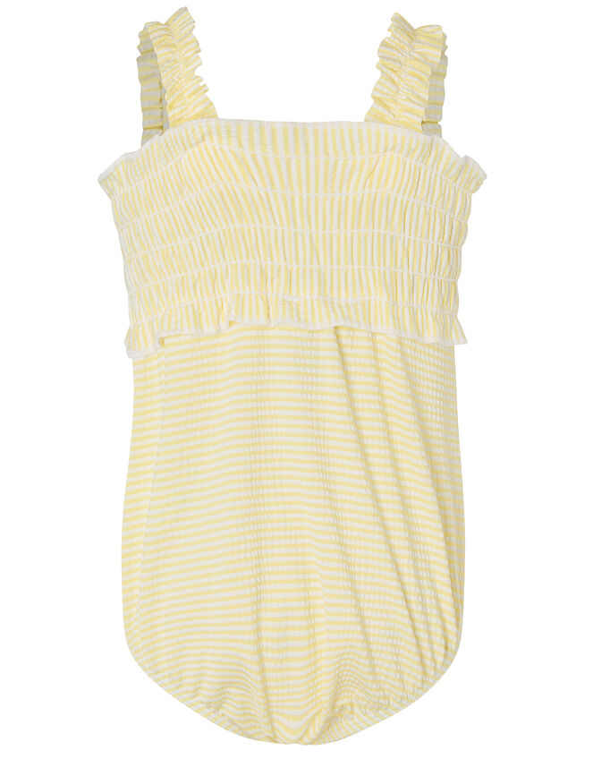 Baby Seersucker Flower Swimsuit , Yellow (YELLOW), large