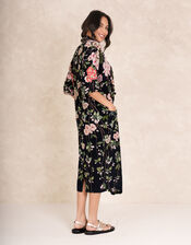 One Hundred Stars Rachel Blossom Midi Dress, Black (BLACK), large