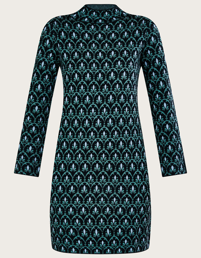 Geometric Print Short Tunic Dress with Recycled Polyester Multi