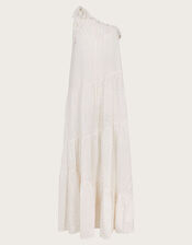 Ari One-Shoulder Maxi Dress, Ivory (IVORY), large