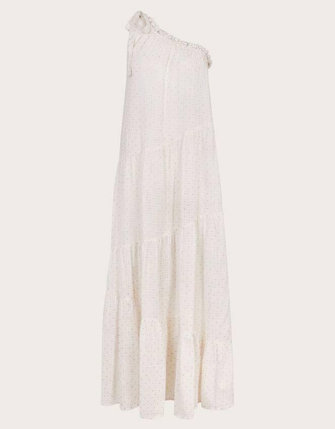 Ari One-Shoulder Maxi Dress, Ivory (IVORY), large
