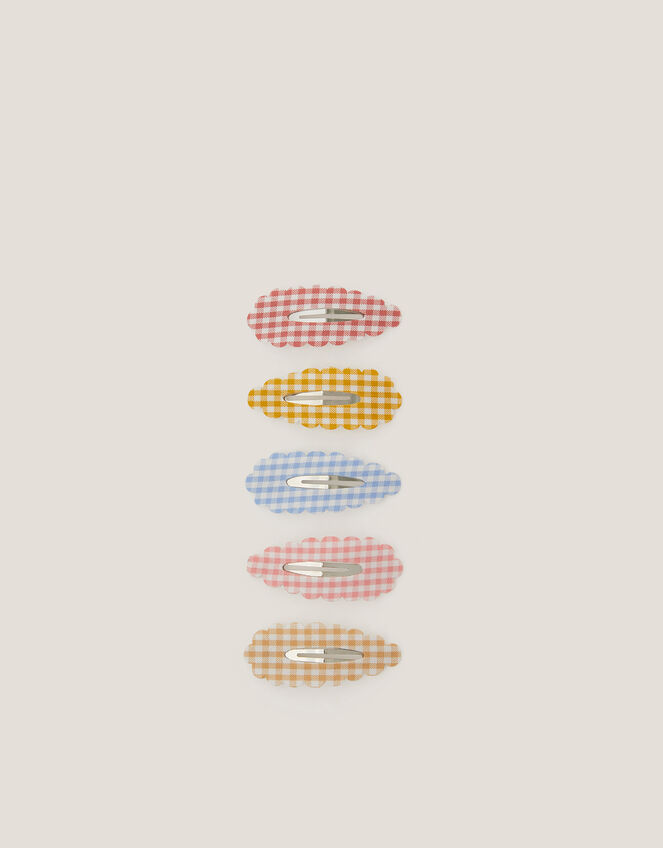 5-Pack Gingham Hair Clips, , large