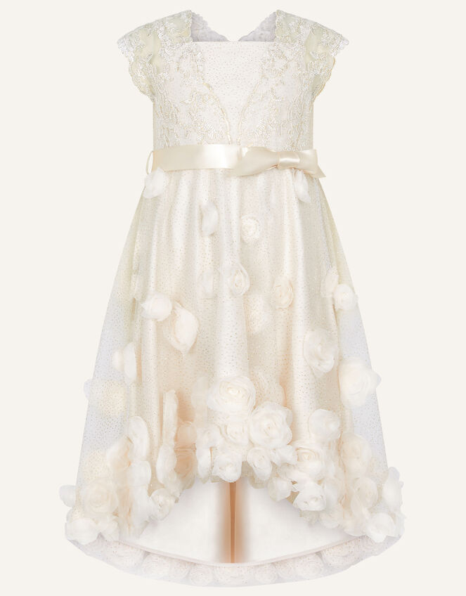 Margot Lace 3D Roses Dress, Gold (GOLD), large