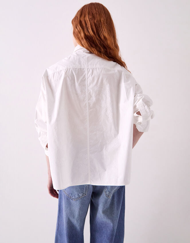 East Layla Floral Print Shirt, White (WHITE), large