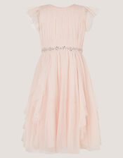 Pennie Embellished Ruffle Party Dress, Pink (PALE PINK), large