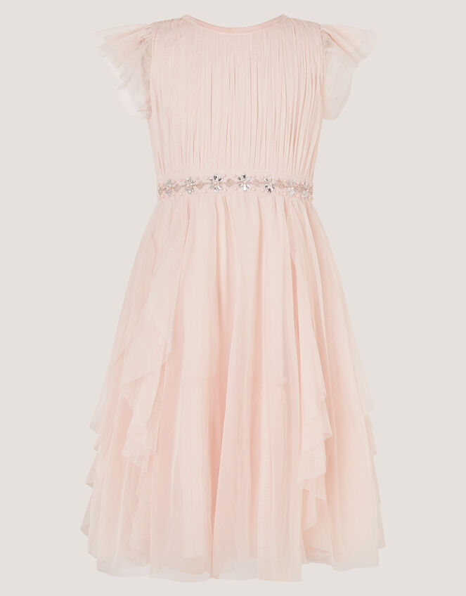Pennie Embellished Ruffle Party Dress, Pink (PALE PINK), large