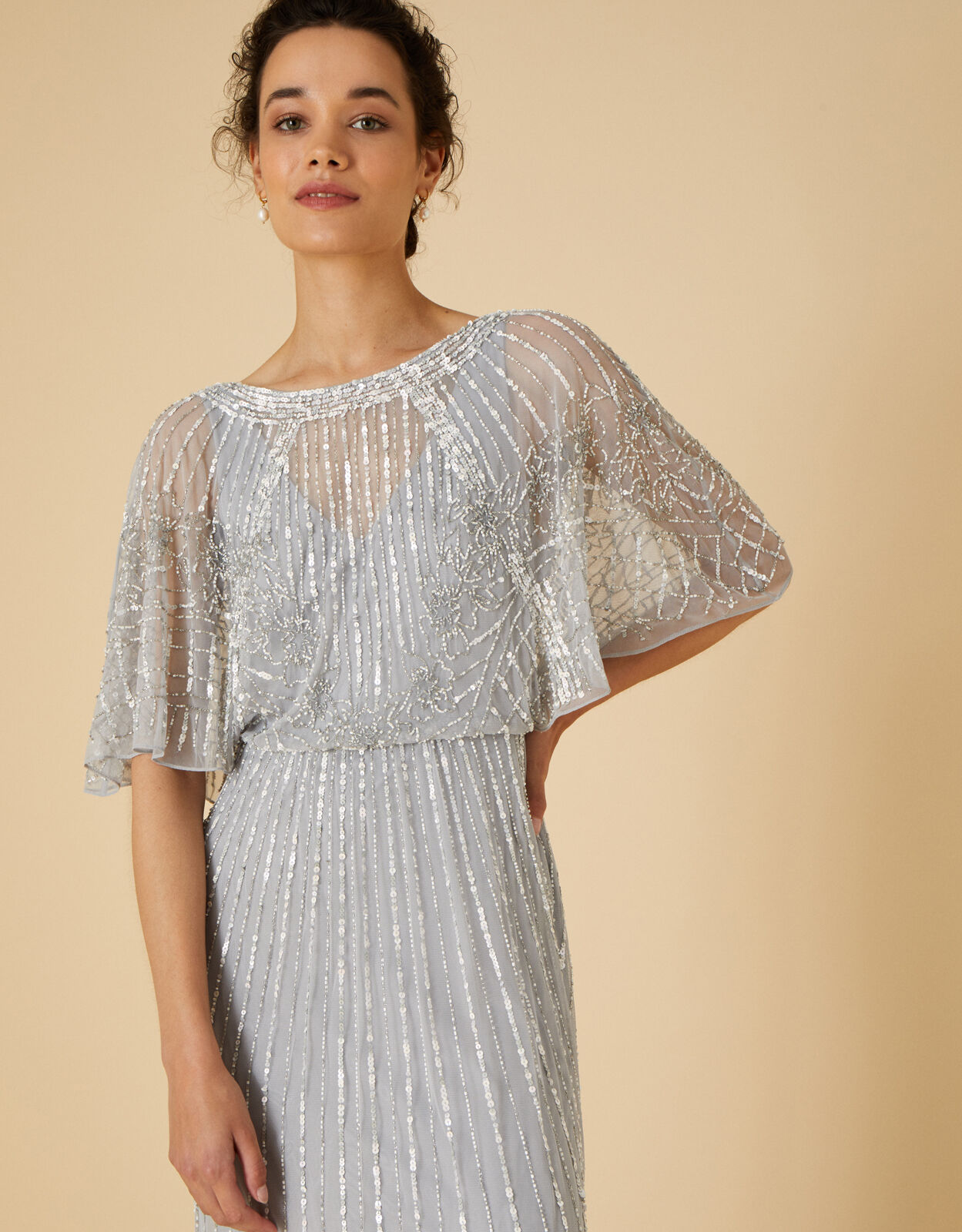 Monsoon blue tatiana embellished maxi dress top