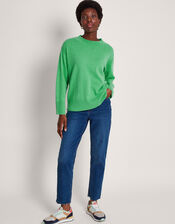 Claire Cashmere Sweater, Green (GREEN), large