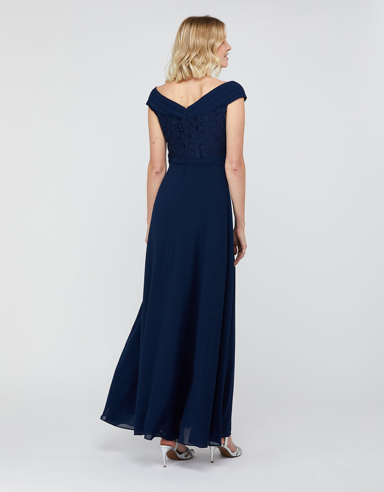 bethany blue lace midi dress