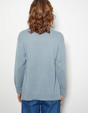 Sara Sequin Knit Jumper, Blue (LIGHT BLUE), large