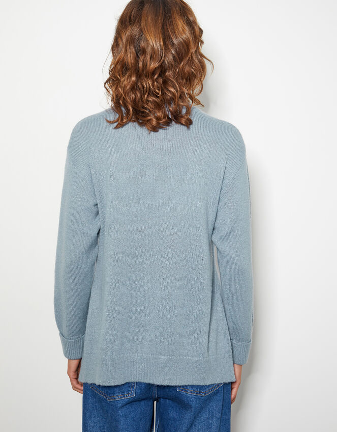 Sara Sequin Knit Jumper, Blue (LIGHT BLUE), large