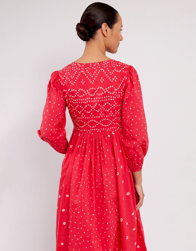 East Nova Bandhani Print Dress, Red (RED), large