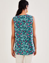 ARTISAN STUDIO Sleeveless Bloom Print Tank Top, Blue (BLUE), large