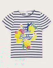 Ciao Bella Stripe T-Shirt, Ivory (IVORY), large