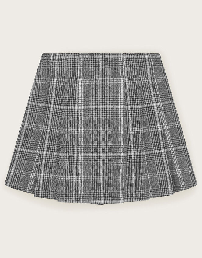 Pleated Check Skort, Gray (GREY), large