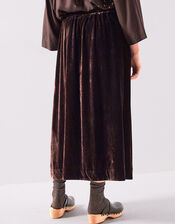 East Laurie Velvet Midi Skirt, Brown (DARK BROWN), large