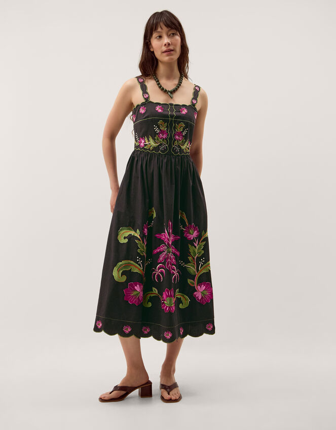 eleni midi dress in black Eleni Diamante Midi Dress