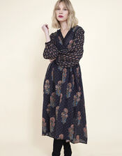 East Dotty Embroidered Dress, Black (BLACK), large