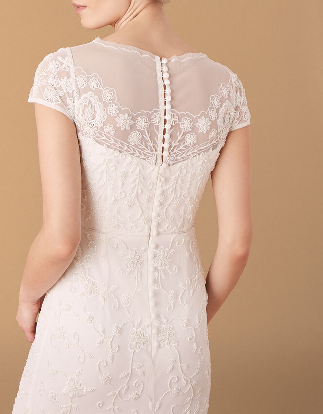 Sophie Beaded Floral Bridal Dress, Ivory (IVORY), large