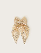 Sequin Bow Hair Clip, , large