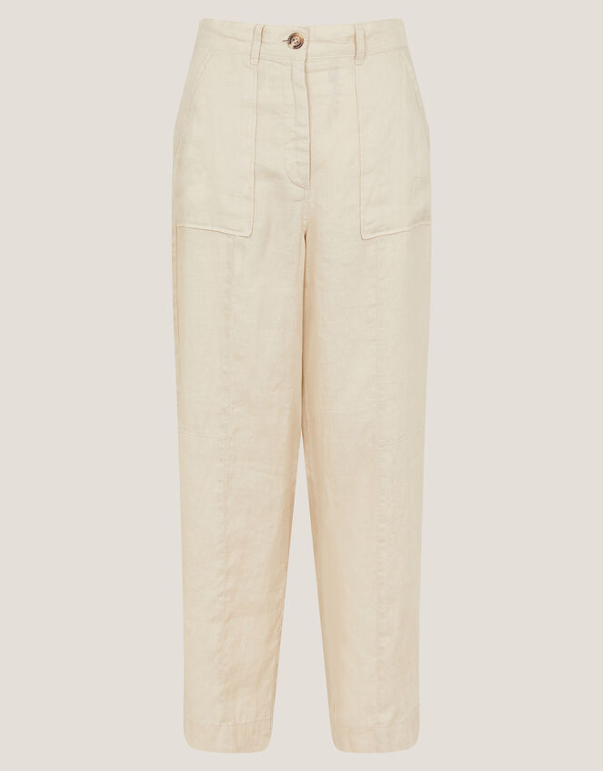 Jolie Regular Linen Wide Leg Trousers, Natural (NATURAL), large