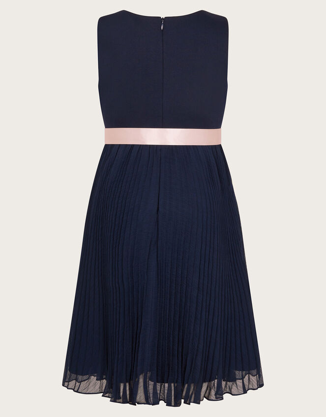 Sally Scuba Pleated Dress, Blue (NAVY), large