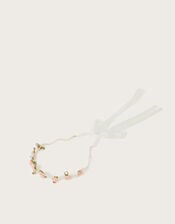 Rose Pearl Beaded Flower Crown, , large