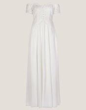 Maddie Off-Shoulder Wedding Dress, Ivory (IVORY), large