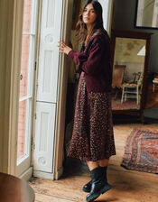 Embellished Cardigan with Recycled Polyester, Red (BERRY), large