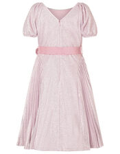 Mercury Shimmer Pleated Dress, Pink (PINK), large