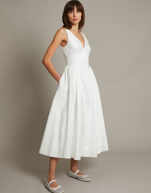 Colette Midi Wedding Dress, Ivory (IVORY), large