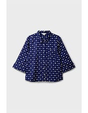 East Aimi Printed Shirt, Blue (NAVY), large