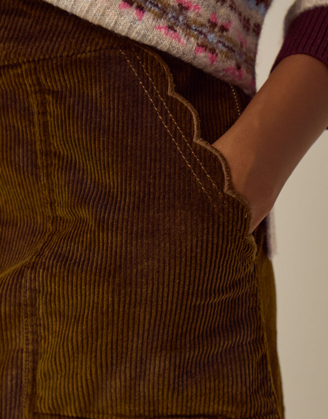 Malika Corduroy Midi Skirt, Green (CHARTREUSE), large