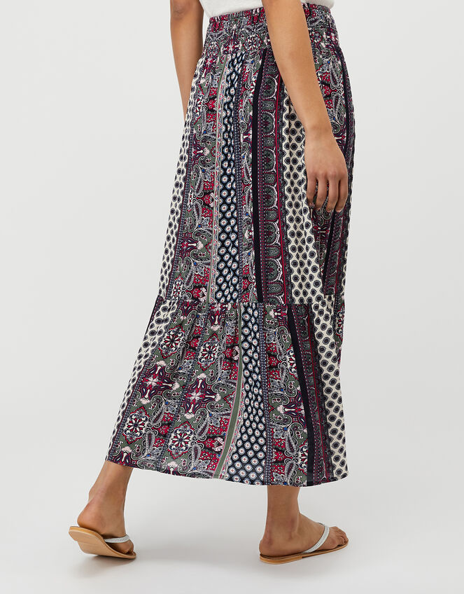 Aditi Printed Midi Skirt in LENZING™ ECOVERO™, Blue (NAVY), large