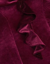 Baby Genevieve Bow Velvet Party Dress, Red (BURGUNDY), large