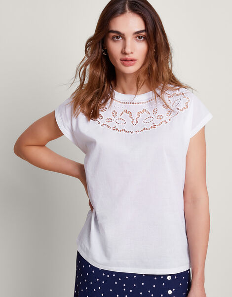 Garcia Cutwork T-Shirt, White (WHITE), large