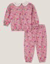 Baby Floral Collared Sweatshirt & Joggers Set , Multi (MULTI), large