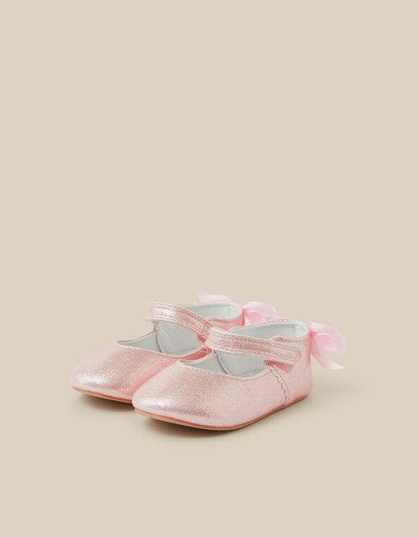 Baby Bow Shimmer Walker Shoes, Pink (PINK), large