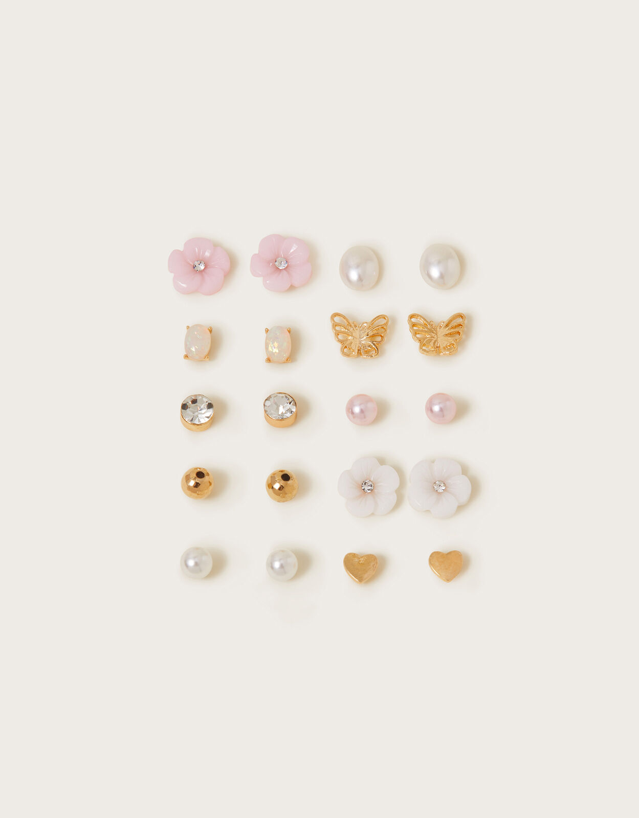 10 Pack Stud Earrings Girls Jewellery Monsoon Global