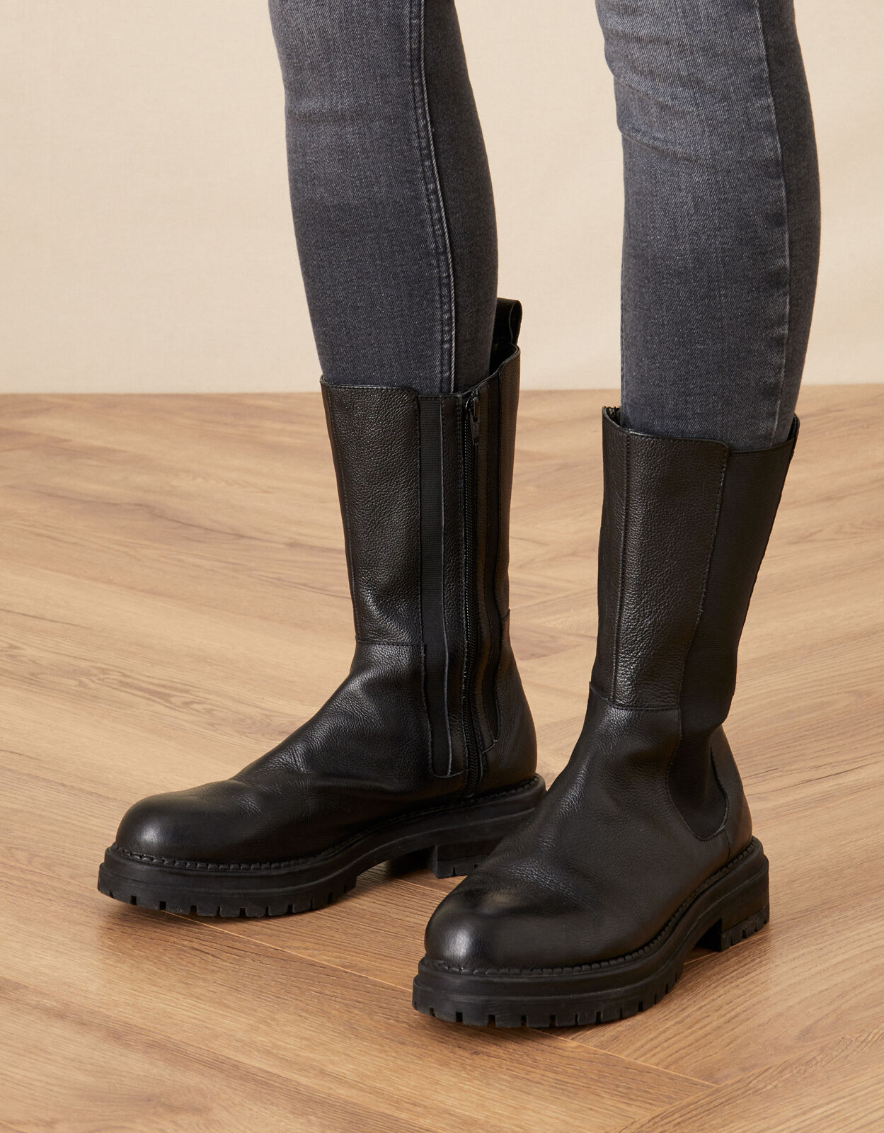 Leather boots discount