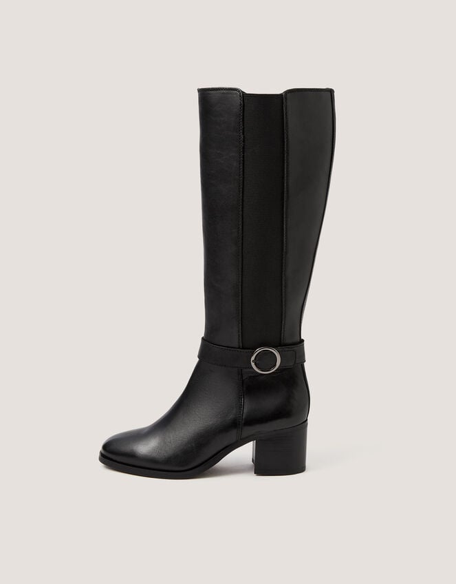 Tori Leather Knee High Boots, Black (BLACK), large