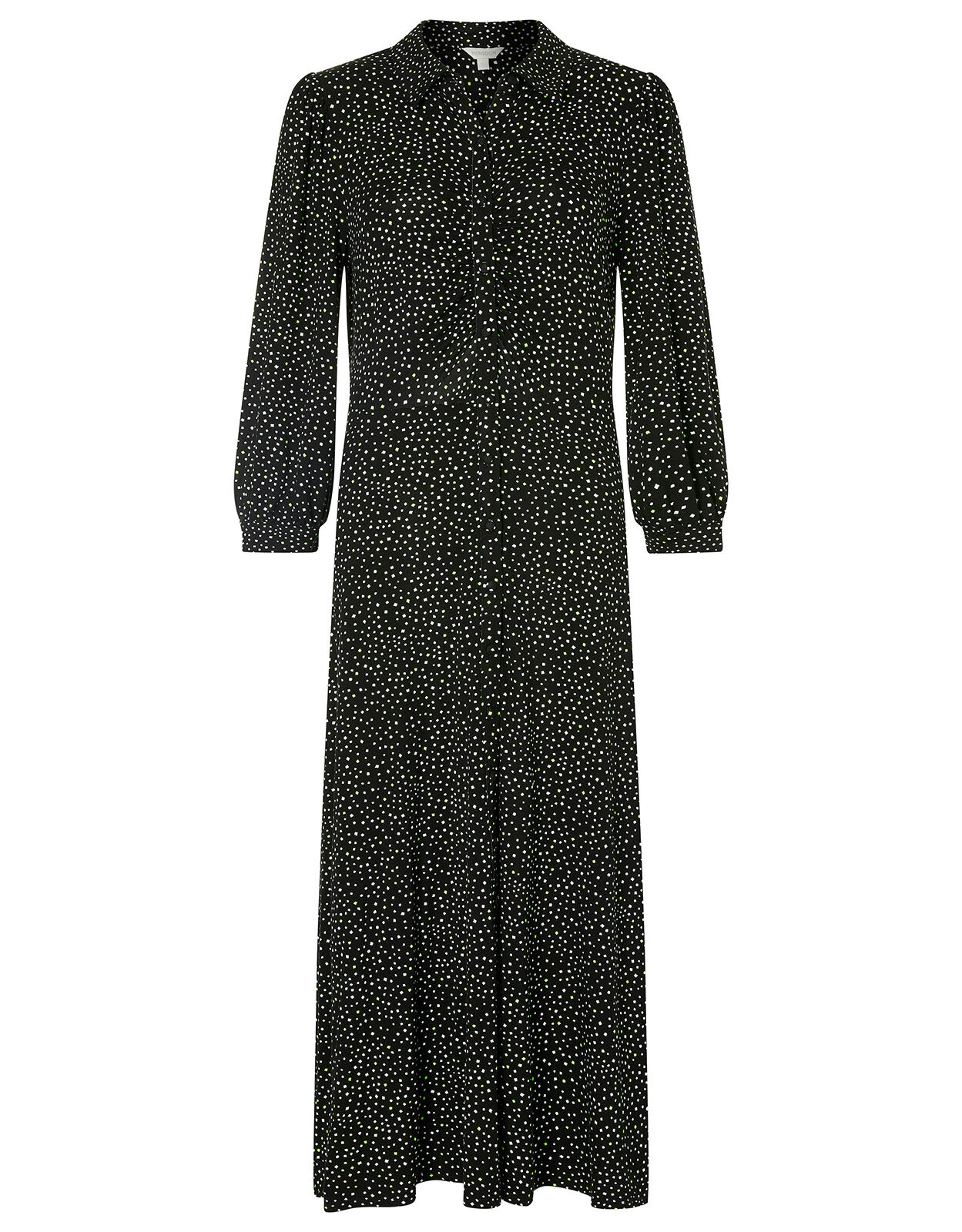 Ditsy Print Shirt Dress with LENZING ECOVERO Black