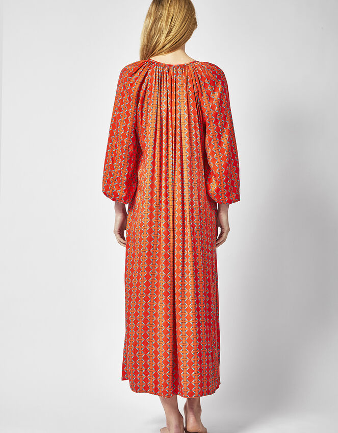 DEEBA Oozie Print Dress, Orange (ORANGE), large