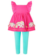 Baby Nelly Elephant Top and Legging Set, Pink (PINK), large