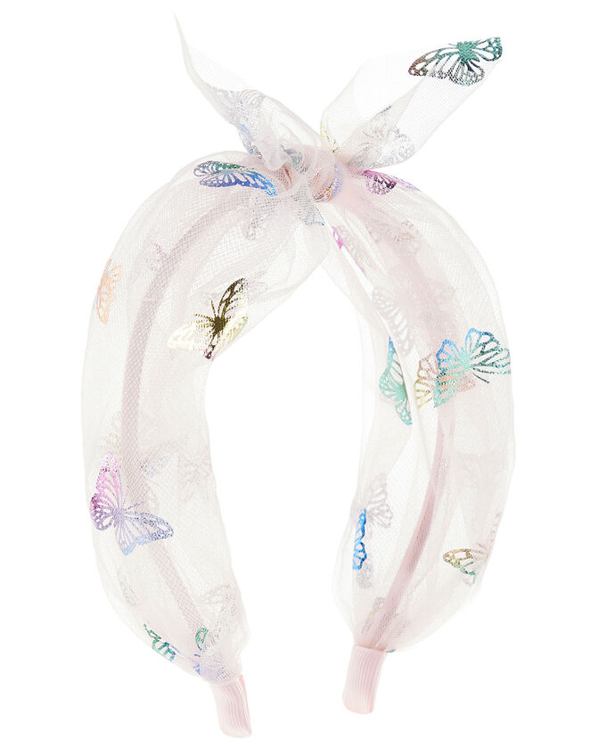 Rainbow Butterfly Knot Headband, , large