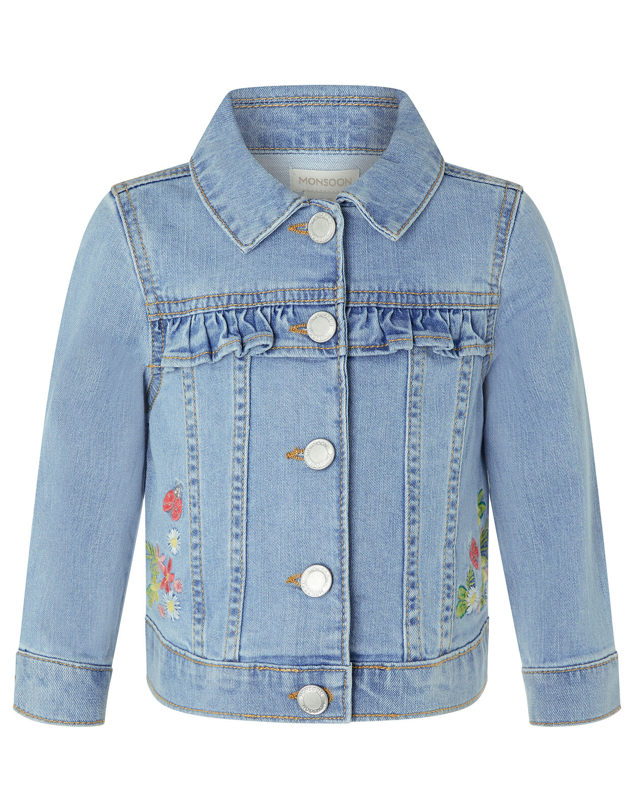denim jacket floral embroidery